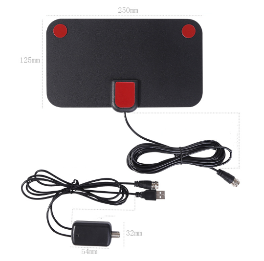 60 Mile HDTV Indoor TV Antenna with Amplifier