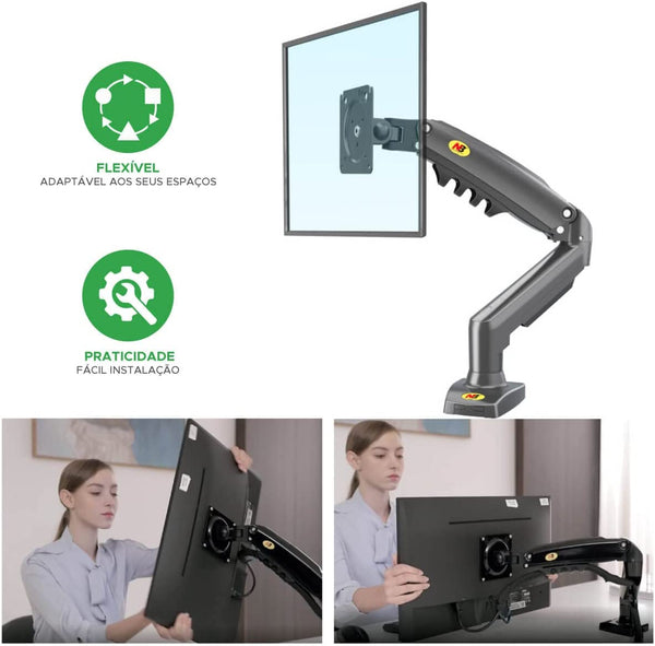 17''- 30'' Monitor Desk Mount Stand Full Motion Swivel Monitor Arm Gas Spring