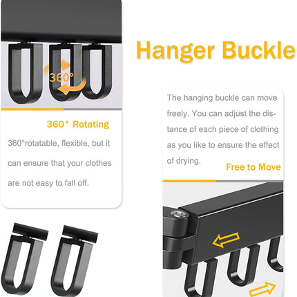 Extended Wall Mounted Foldable Retractable Clothes Drying Rack