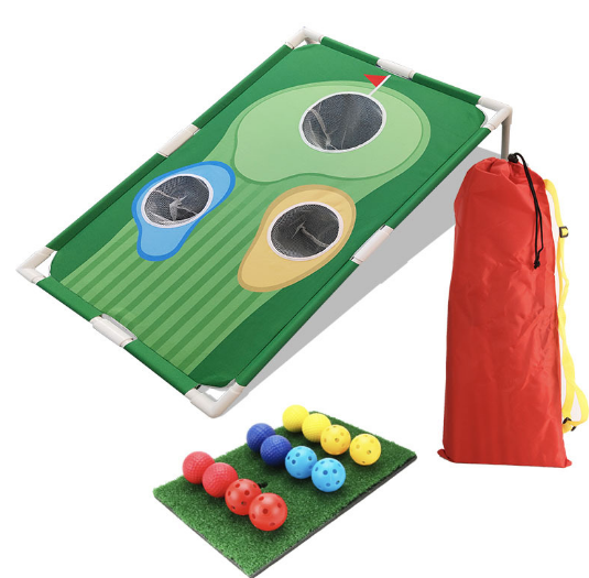 Golf Swing Practice Net Golf Cornhole Set Golf Yard Game Chipping for Indoor Outdoor