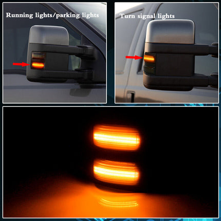 2PCS For Ford F250 F350 F450 F550 Amber LED Side Mirror Marker Signal Lights
