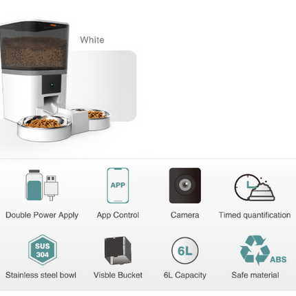 Pet Feeder, Dog Cat Feeder 6L Automatic - salelink.co.nz