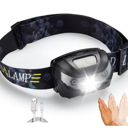 LED Head Torch Fishing Headlight Headlamp Motion Sensor - salelink.co.nz
