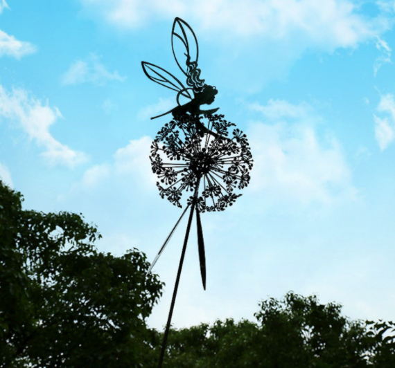 Garden Stakes Fairy Dandelion Sculpture Statue