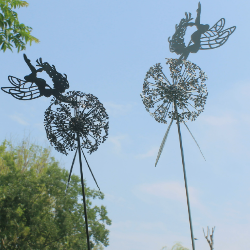 Dancing Fairy Metal Statue Garden Decoration Outdoor Pathway Decorative