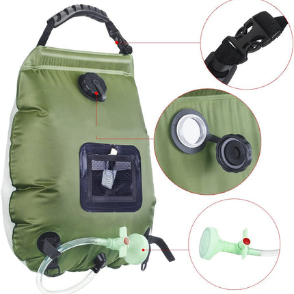 20L Solar Shower Bag with Shower Head - salelink.co.nz