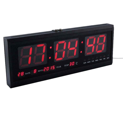 48cm Large Big Jumbo LED Wall Desk Clock Display With Calendar Temperature - salelink.co.nz