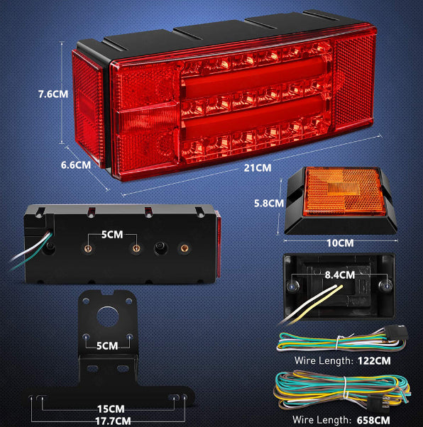 2PCS LED Trailer Lights Kit for 12V Trailer Boat Camper RV Trucks Snowmobile
