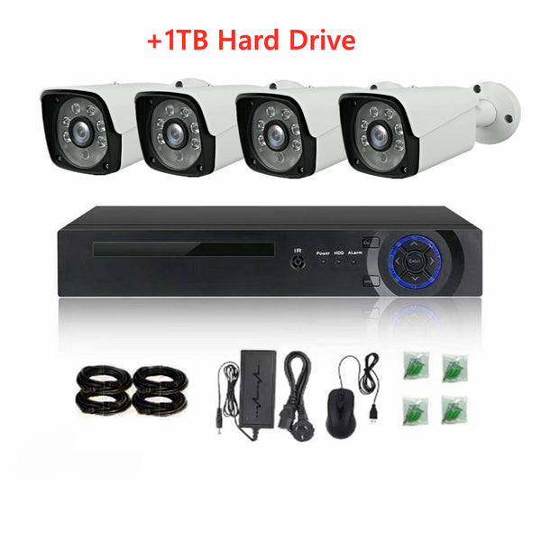 4 Channel CCTV Security Camera System + 1TB Hard Drive