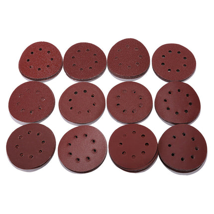 160PCS Sanding Discs 40-800 Grit Pads 125mm Hook&Loop 8 Hole Orbital Sandpaper - salelink.co.nz