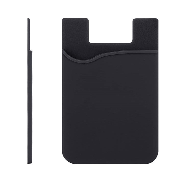 Black Silicone Credit Card Holder Pocket Case Sticker Phone