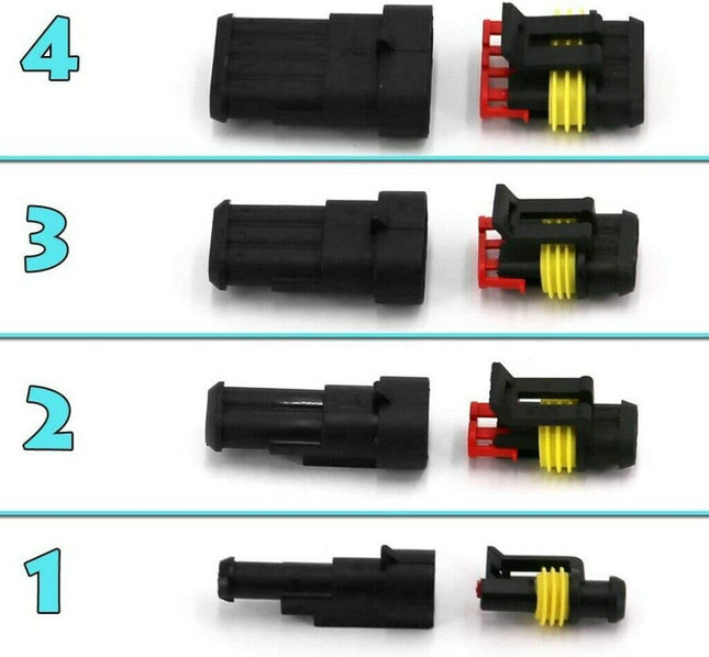 352pcs Waterproof Car Auto Electrical Wire Connector Plug 1-4 Pin Way Plug Kit - salelink.co.nz