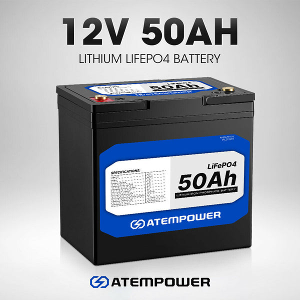 12V 50Ah Lithium Battery LiFePO4 Deep Cycle Marine 4WD Replace AGM