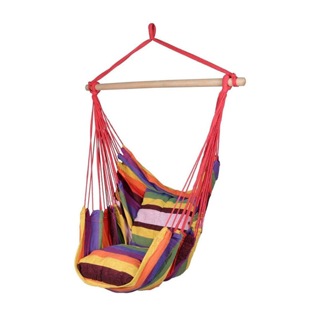 Red Hanging Hammock Chair Swing Outdoor Camping - salelink.co.nz