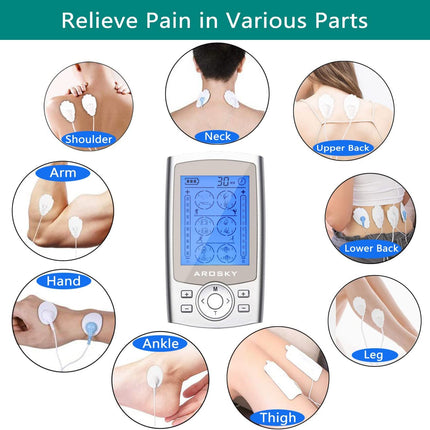 TENS Machine with 24 Massage Modes & 10 Pads - salelink.co.nz