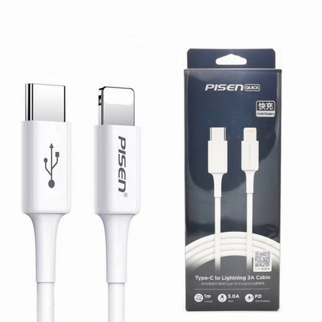 Pisen 1M Type C to Lightning PD Fast Charging Cable - salelink.co.nz