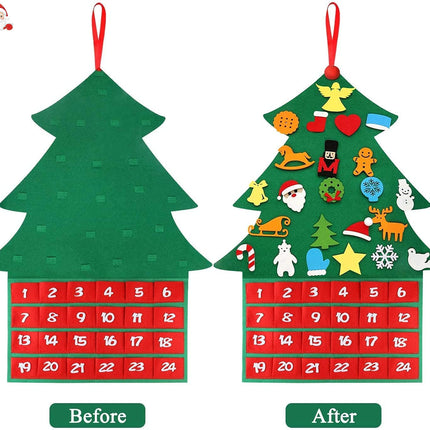 Felt Christmas Tree Christmas Advent Calendar Felt Tree Ornaments