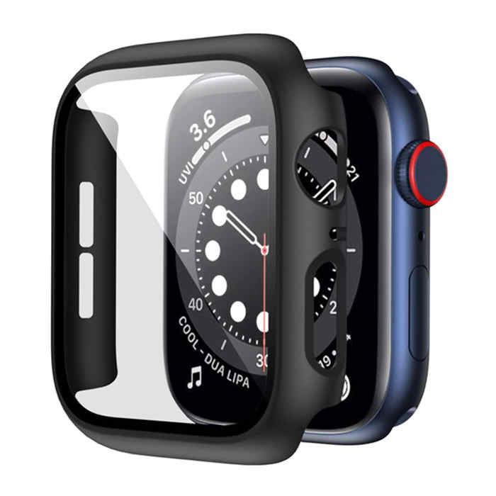 For Apple Watch 44mm Series 4 5 6 SE Case +Tempered Glass