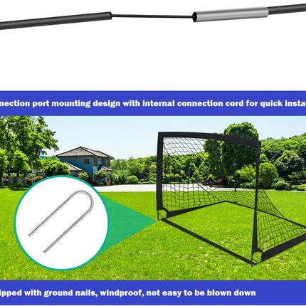 2PCS Portable Kid Soccer Football Goals Pop Up Soccer Goals - salelink.co.nz