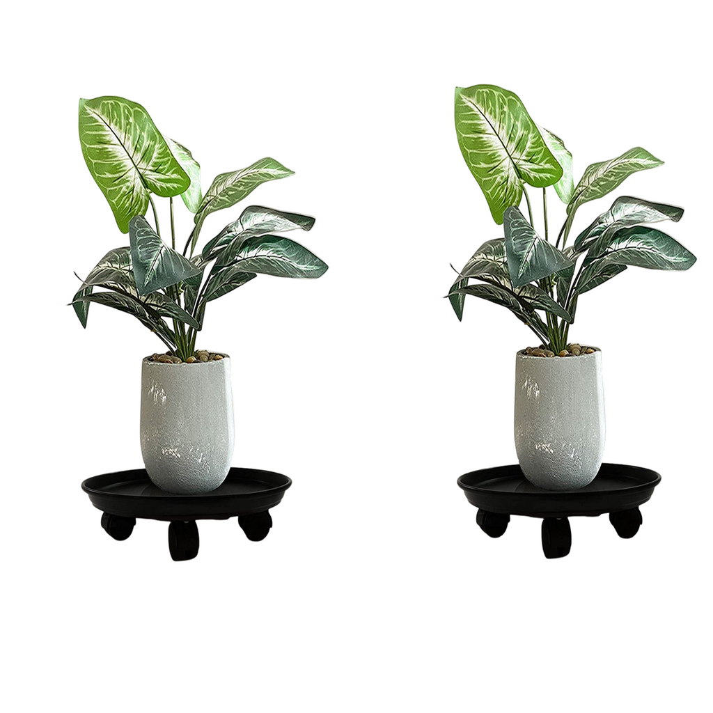 24x24x8cm 2Pcs Movable Planters Pot Stand Rack Shelf