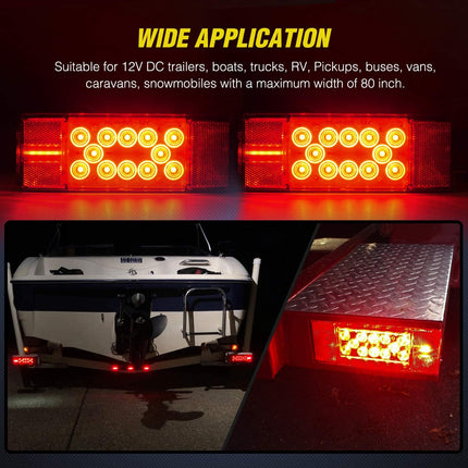 2PCS 12V Trailer Tail Lights