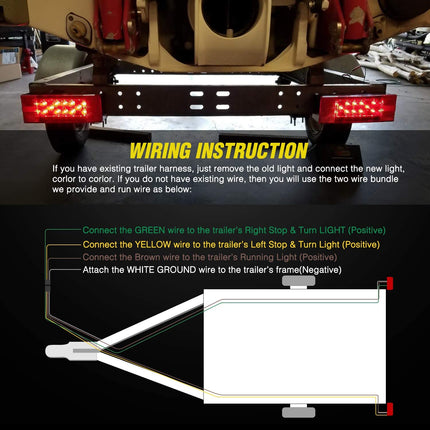 2PCS 12V Trailer Tail Lights