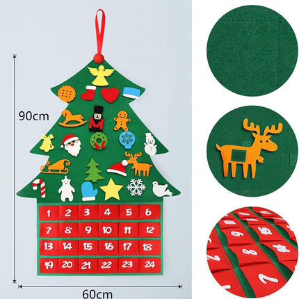 Felt Christmas Tree Christmas Advent Calendar Felt Tree Ornaments