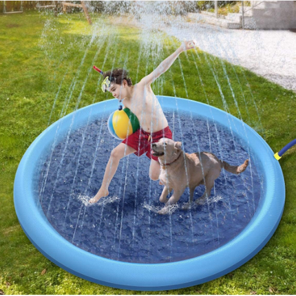 Sprinkler Inflatable Outdoor Pet Kids Splash Pad 150cm