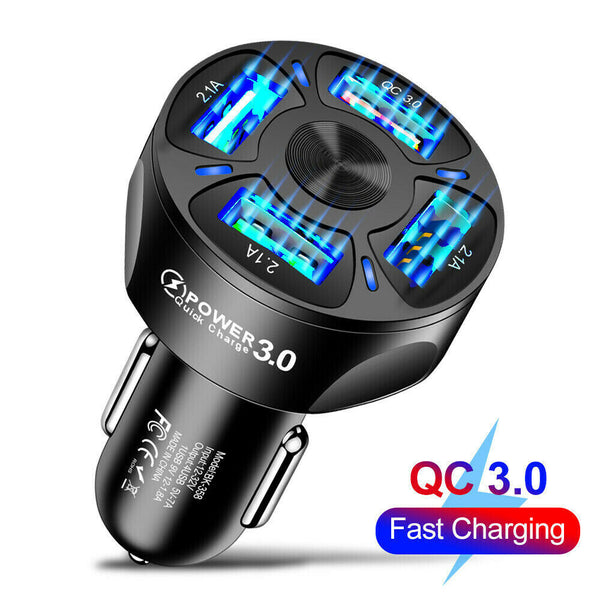 12V Car Cigarette Lighter Socket Dual QC3.0 USB Ports Fast Charger Power Adapter Car Charger