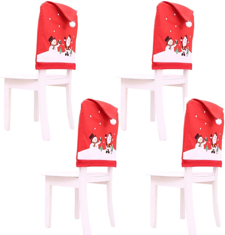 4pcs Christmas Chair Back Covers Decorations