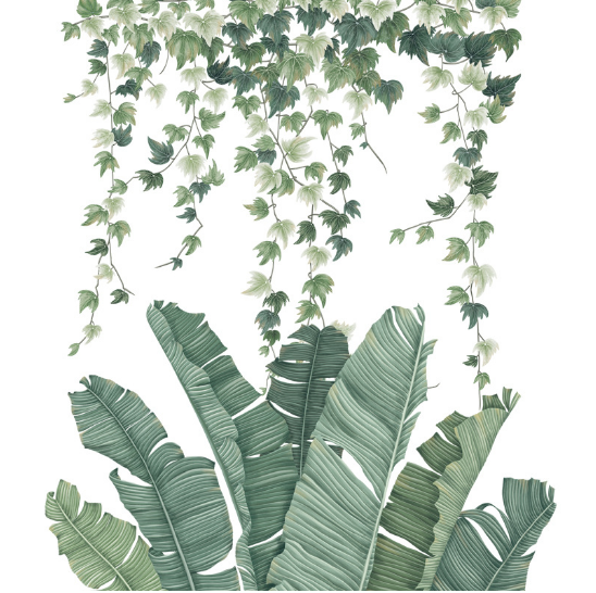 Wall Sticker Tropical Green Leaves 30x90cm