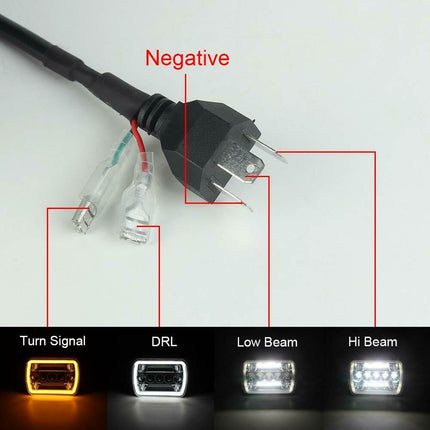5x7" 7x6" Inch LED Headlights Hi/Lo Beam DRL For Toyota Hilux Jeep Truck 1 Pair - salelink.co.nz