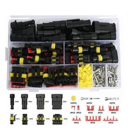 352pcs Waterproof Car Auto Electrical Wire Connector Plug 1-4 Pin Way Plug Kit - salelink.co.nz