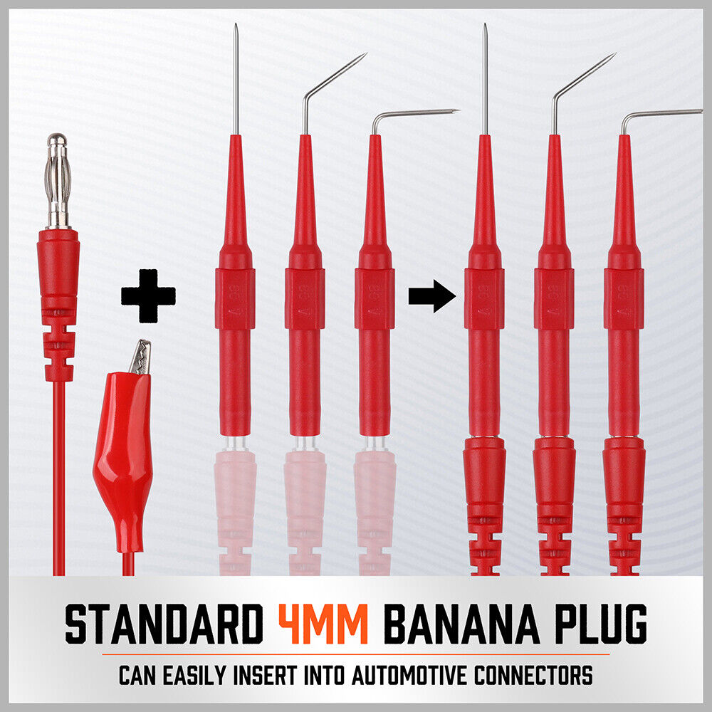 PERFORMANCE TOOL W2938-15-Piece Back Probe Kit With Color-Coded Probes