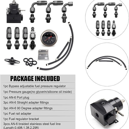 Universal Adjustable EFI Fuel Pressure Regulator Kit - salelink.co.nz