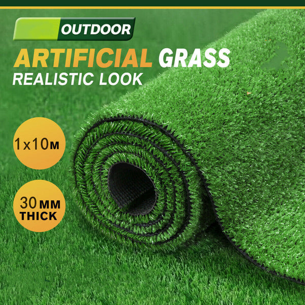 1x10M Artificial Grass 30MM 10M2