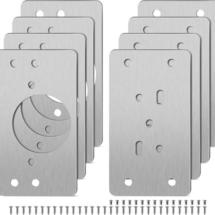 8PCS Cabinet Door Hinge Repair Plate with Screws - salelink.co.nz