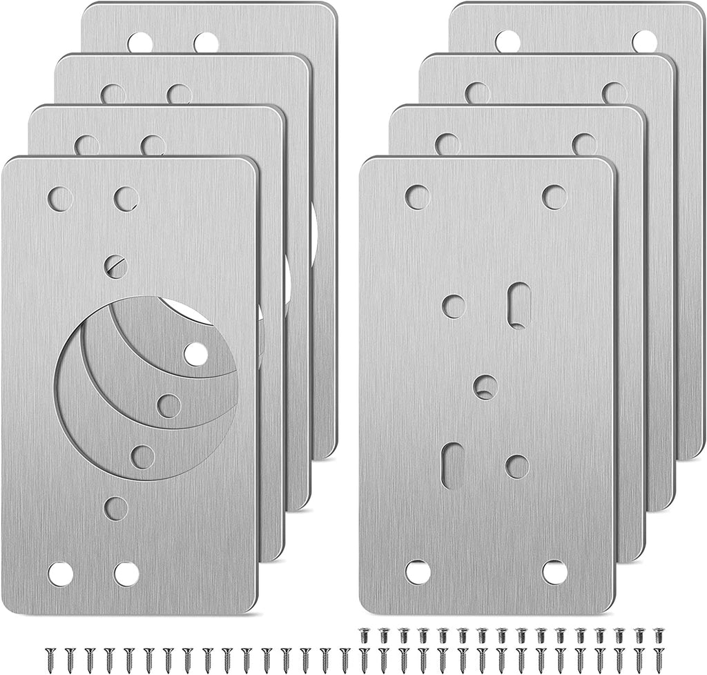 8PCS Cabinet Door Hinge Repair Plate with Screws