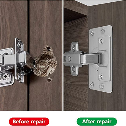 8PCS Cabinet Door Hinge Repair Plate with Screws - salelink.co.nz