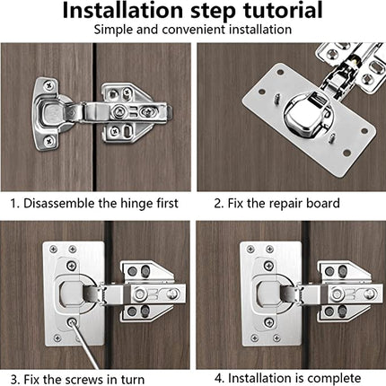 8PCS Cabinet Door Hinge Repair Plate with Screws - salelink.co.nz
