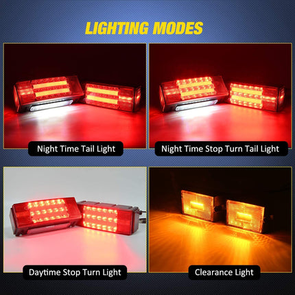 2PCS LED Trailer Lights Kit for 12V Trailer Boat Camper RV Trucks Snowmobile