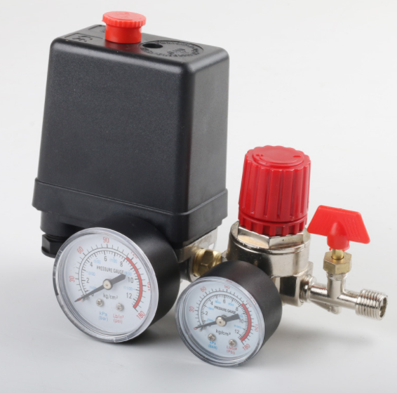 90-120PSI Pressure Switch Valve Air Compressor Control Manifold Regulator Gauges