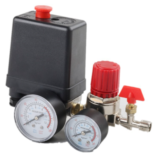 90-120PSI Pressure Switch Valve Air Compressor Control Manifold Regulator Gauges