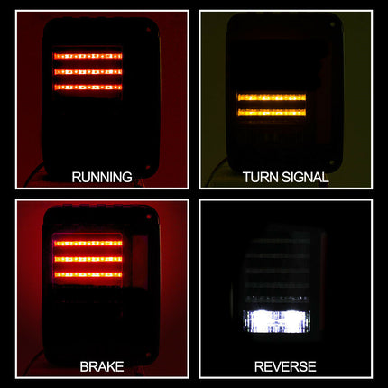 Pair LED Tail Lights Brake Rear Signal Reverse OEM For Jeep Wrangler JK 07-17 - salelink.co.nz