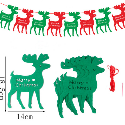40PCS Merry Christmas Banner Decorations Bunting Sign