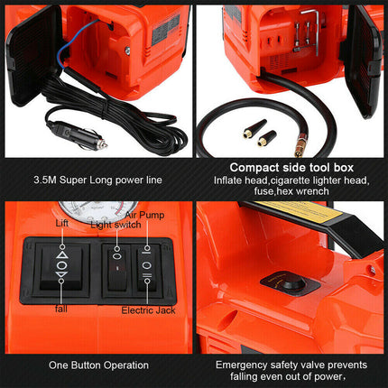 5Ton 12V Car Electric Hydraulic Floor Jack Lift + Impact Wrench Kit Box 3 in 1 - salelink.co.nz