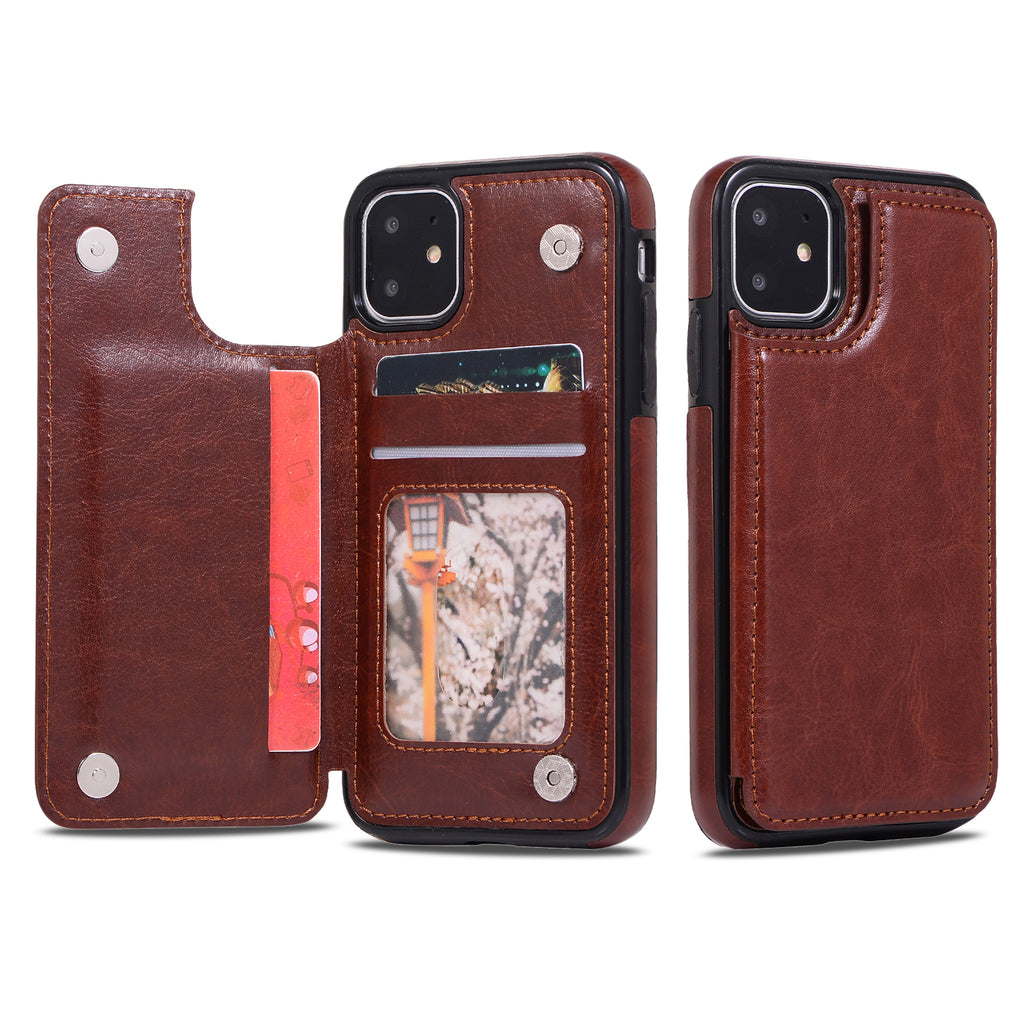 iPhone 11 Pro Max Case Back Flip Card Slots Holder PU Leather