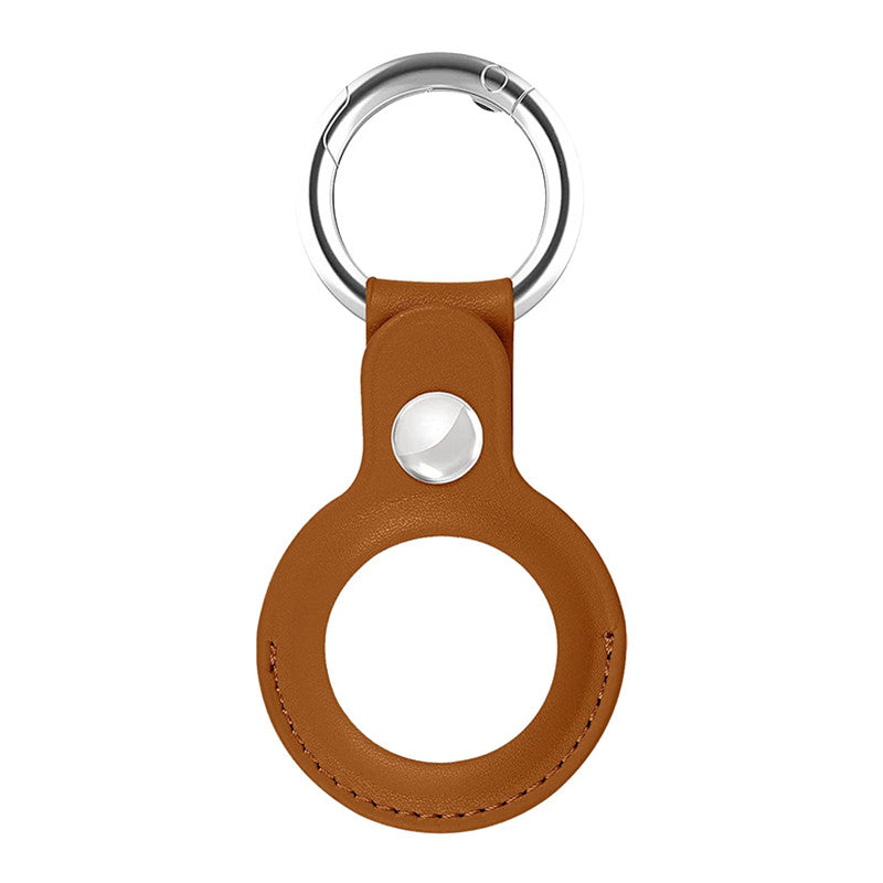AirTag Leather Case Keyring - Brown