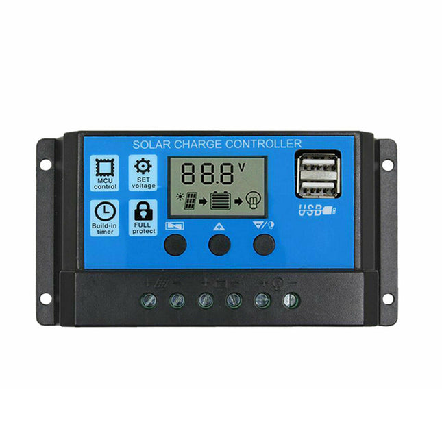 30A 12V/24V LCD DISPLAY PWM SOLAR PANEL REGULATOR CHARGE CONTROLLER & TIMER - salelink.co.nz