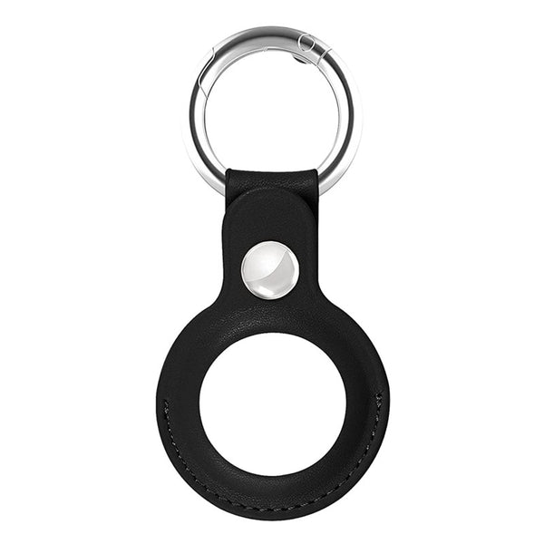 AirTag PU Leather Case Keyring - Black